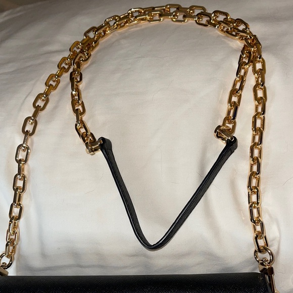 Tory Burch Black Leather Crossbody / Clutch Bag Tasteful Glitter Dressy Holiday - Picture 9 of 9